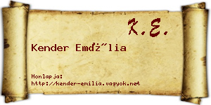 Kender Emília névjegykártya